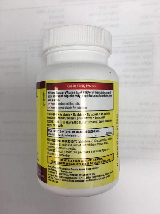 Kirkland Signature Vitamin B12, Helps to Maintain the Body's Ability to Metabolize Nutrients - 360 Tablets