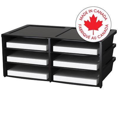 Literature Organizer-Quick Stack, 6 Compartment, Black