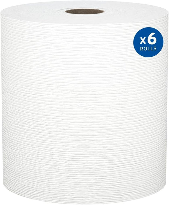 Kleenex® Universal Hard Roll Paper Towels (50606), 1.75" Core, with Premium Absorbency Pockets™, White, (600'/Roll, 6 Rolls/Case, 3,600'/Case)