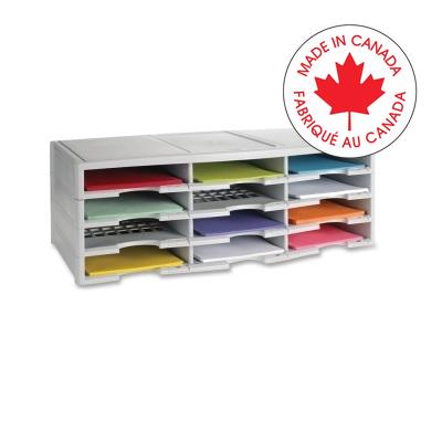 Literature Organizer-12 Compartment, Grey