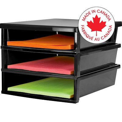 Literature Organizer-3 Compartment, Black