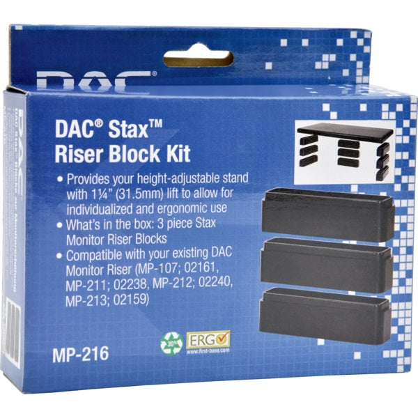 Monitor Riser Blocks-Black 3/Pk  Mp-216