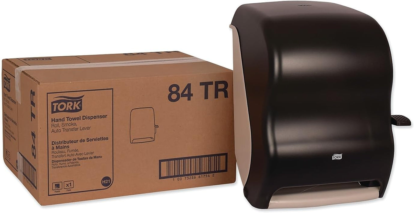 Tork 84TR Lever-Operated Auto Transfer Roll Towel Dispenser, Smoke