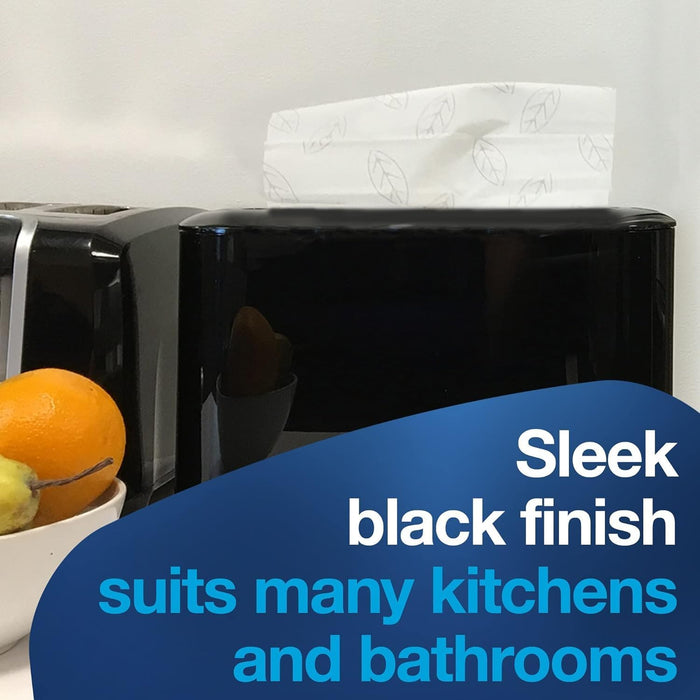 Tork 302028 Xpress Countertop Multifold Hand Towel Dispenser, Plastic, 7.92" Height x 12.68" Width x 4.56" Depth, Black, for use with Tork MB550A, MB640, MB540A, H2/H23