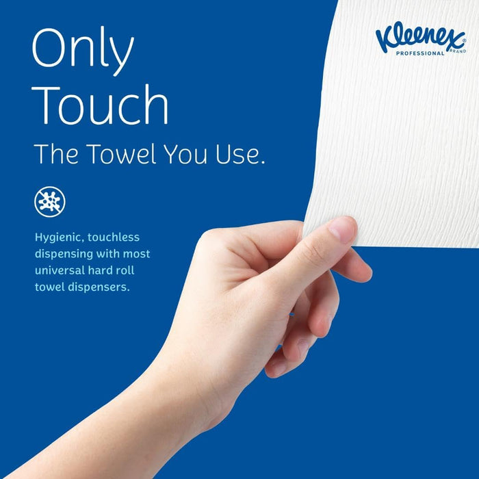 Kleenex® Universal Hard Roll Paper Towels (50606), 1.75" Core, with Premium Absorbency Pockets™, White, (600'/Roll, 6 Rolls/Case, 3,600'/Case)