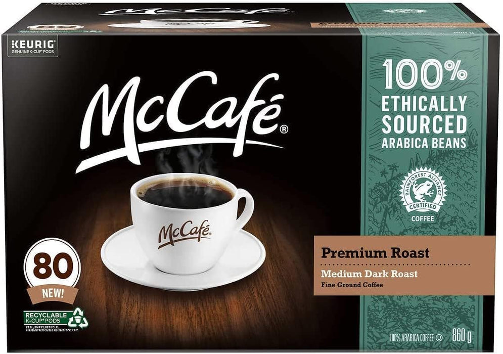 McCafe McCafé Premium Roast Coffee K-Cup Pods, 80 count, 630.0 grams, 860.0 gram, Pack of 1