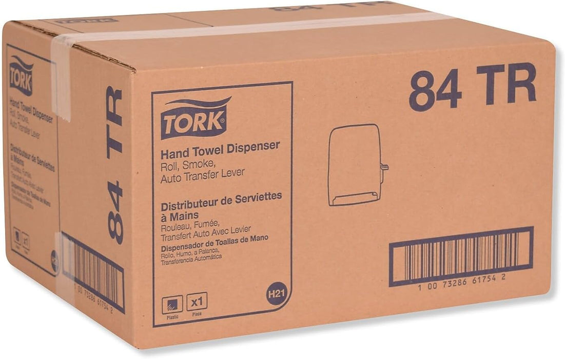 Tork 84TR Lever-Operated Auto Transfer Roll Towel Dispenser, Smoke