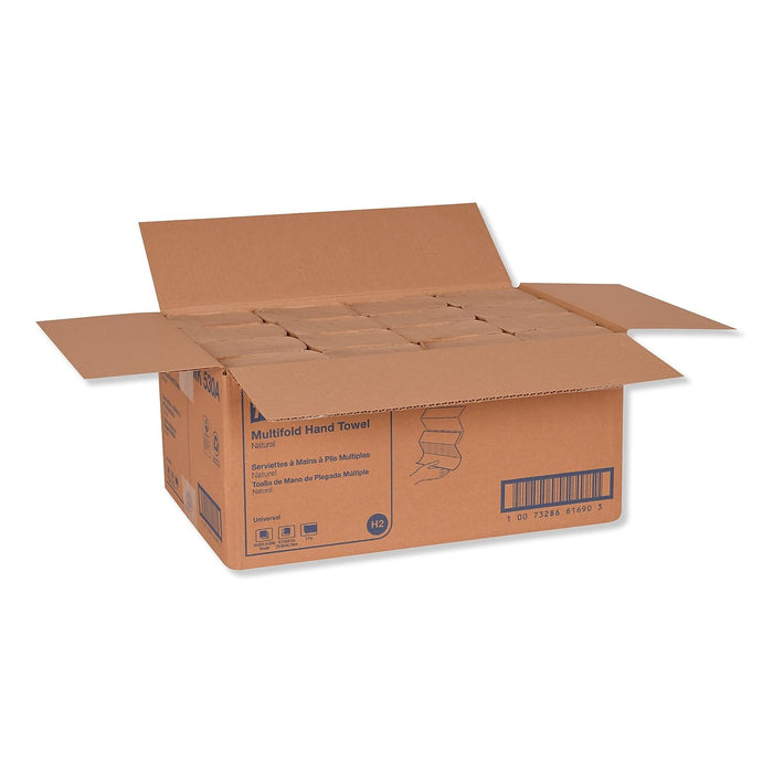 Tork Universal MK530A Multifold Paper Hand Towel, 1-Ply, 9.125" Width x 9.5" Length, Natural, (Case of 16 Packs, 250 per Pack, 4,000 Towels)