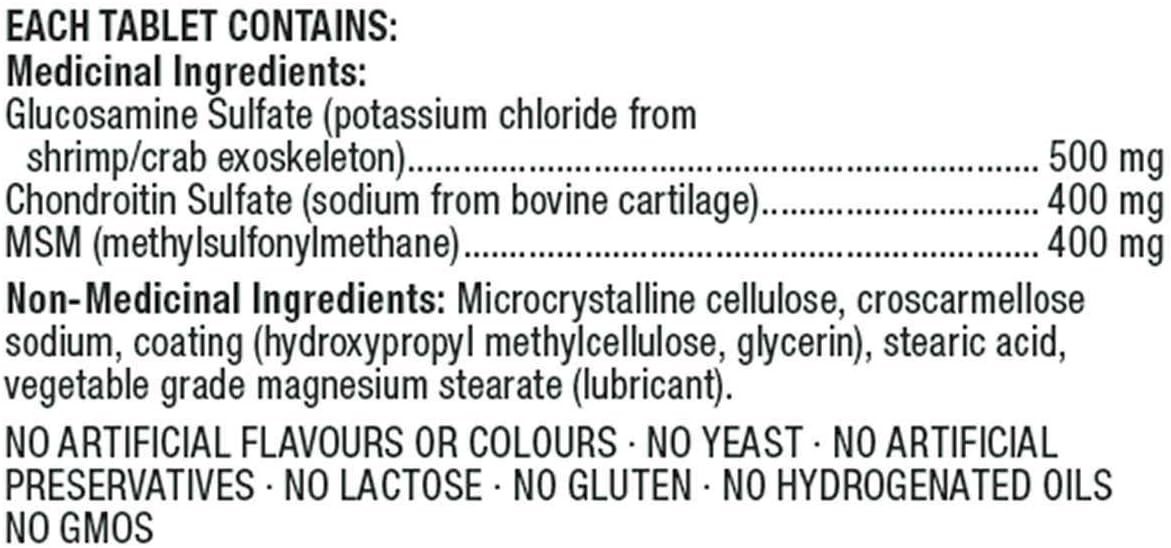 Kirkland Signature Glucosamine, Chondroitin and MSM 500/400/400 mg 300 Tablets