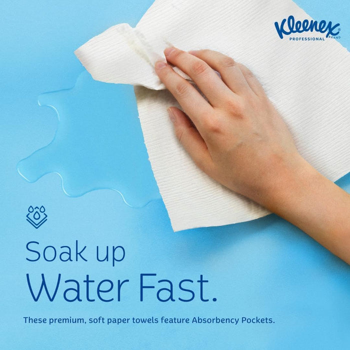 Kleenex® Universal Hard Roll Paper Towels (50606), 1.75" Core, with Premium Absorbency Pockets™, White, (600'/Roll, 6 Rolls/Case, 3,600'/Case)