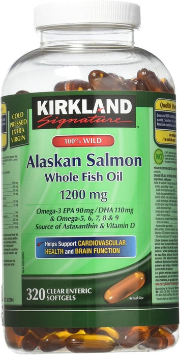 Kirkland Signature 100% Pure Alaskan Salmon Oil 320 Softgels, 320 Count