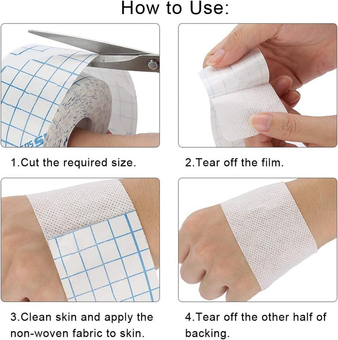 Hypafix Tape, Breathable Tape Non Woven Adhesive Wound Dressing Medicals Fixation Bandage for Wound Care (10cm*10m)