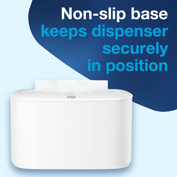 Tork Xpress 302020 Countertop Multifold Hand Towel Dispenser, Plastic, 7.92" Height x 12.68" Width x 4.56" Depth, White (Case of 1) for use with Tork MB550A, MB640, MB540A