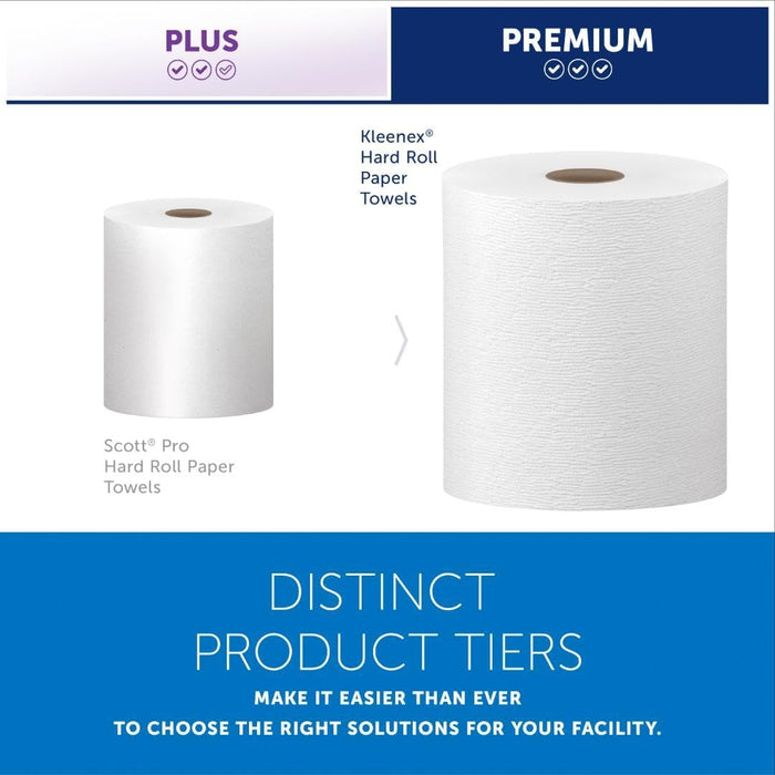 Kleenex® Universal Hard Roll Paper Towels (50606), 1.75" Core, with Premium Absorbency Pockets™, White, (600'/Roll, 6 Rolls/Case, 3,600'/Case)