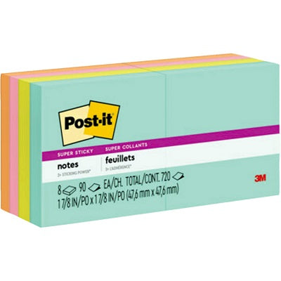 Notes-Post-It, Super Sticky, 2X2 Supernova Collection