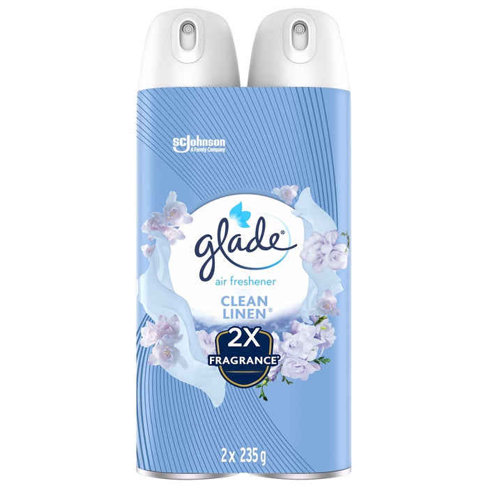Air Freshener-Glade Aerosol, Clean Linen 235G. 2/Pack