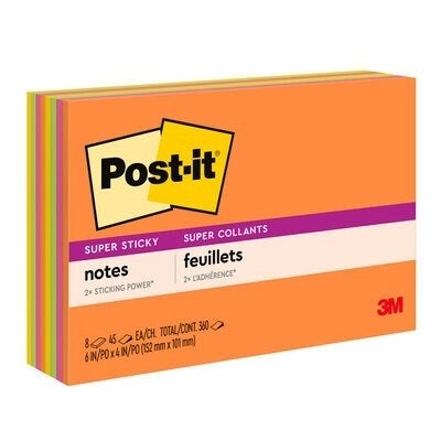 Notes-Post-It, Super Sticky Meeting 6X4 Energy Boost