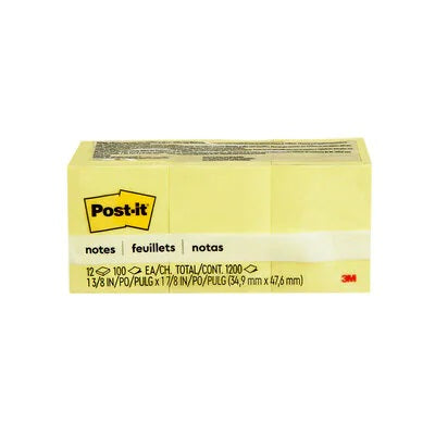 Notes-Post-It, 1.5X2 Plain Yellow