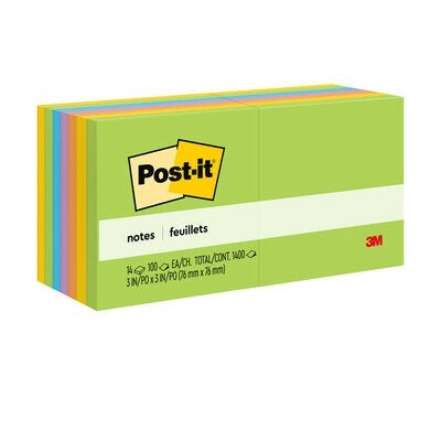 Notes-Post-It, 3X3 Floral Fantasy Collection 14/Pack