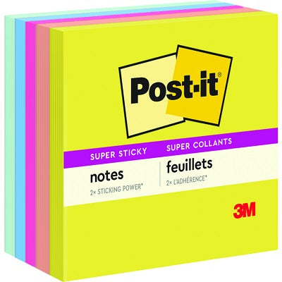 Notes-Post-It, Super Sticky 3X3 Summer Joy Collection 5/Pack