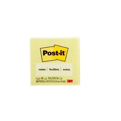 Notes-Post-It, 3X3 Plain Yellow 12/Pack