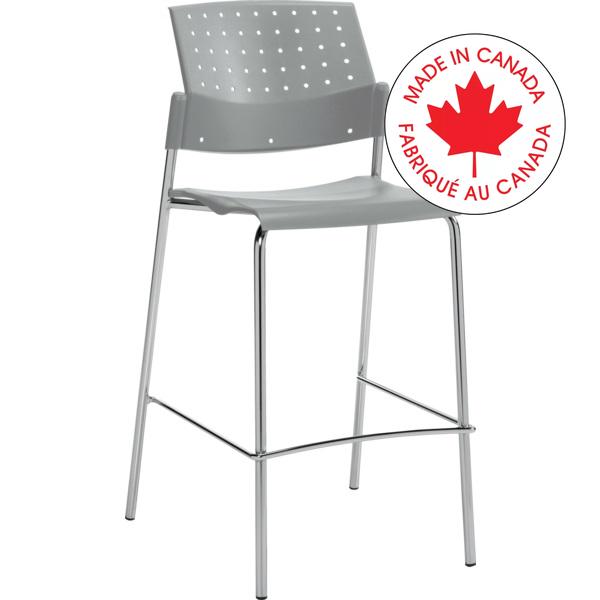 Stool-Sonic Bar Height Armless Grey