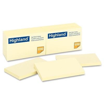 Notes-Highland, 3X5 Plain Yellow -Mmm6559Yw