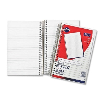 Notebook-9.5X6, 5-Subject 350 Page Side Opening