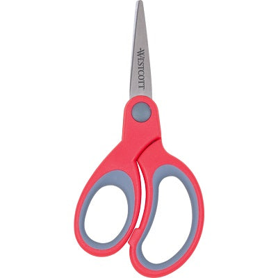 Scissors-Lefty Soft Grip, 5" Straight, Red