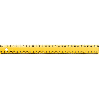 Ruler-30Cm, Finger Grip, Metric Graduations Yellow