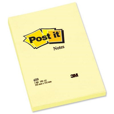 Notes-Post-It, 4X6 Plain Yellow