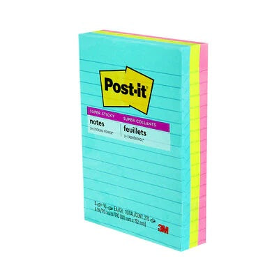Notes-Post-It, Super Sticky 4X6 Lined Supernova