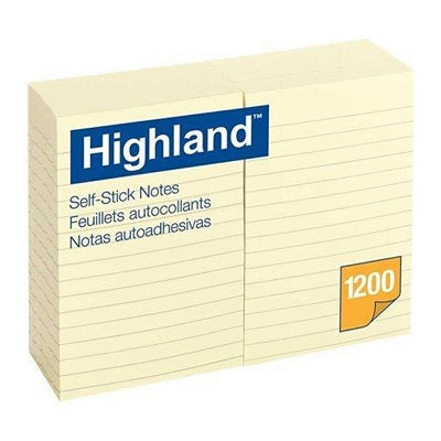 Notes-Highland, 4X6 Lined Yellow  12/Pack