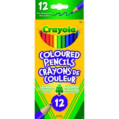 Pencils-Coloured, Crayola 12 Colours, Pre-Sharpened