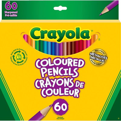 Pencils-Coloured, Crayola 60 Colours, Pre-Sharpened