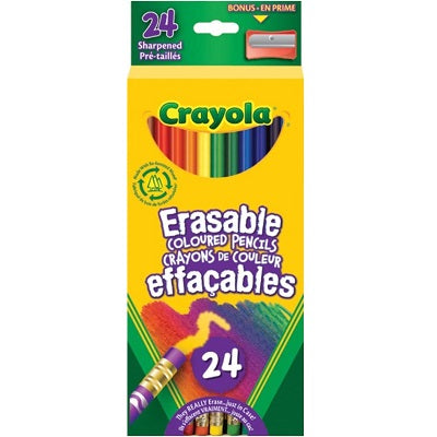 Pencils-Coloured Crayola Erasable 24/Pack