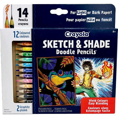Pencils-Coloured Crayola Sketch & Shade Doodle 14/Pk