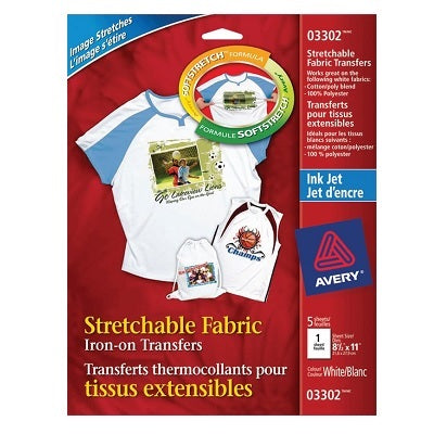 Transfers-T-Shirt, Stretchable 8-1/2X11, 5/Pk