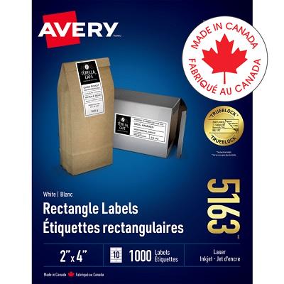 Labels-Rectangle Trueblock White 2X4 1000/Box