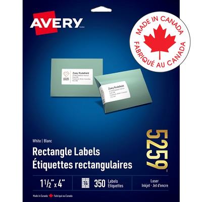 Labels-Address White 1-1/2" X 4" 350/Pk