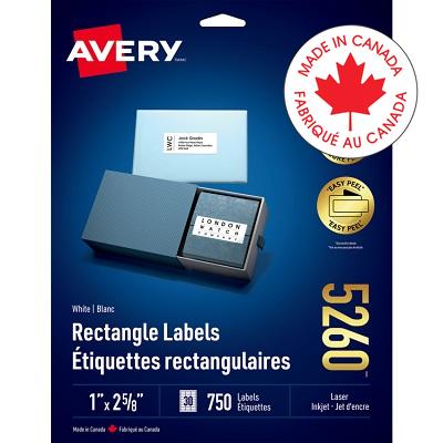 Labels-Rectangle Easy Peel White 1X2-5/8 750/Pk