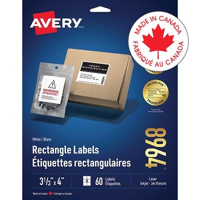 Labels-Rectangle Trueblock White 3-1/3" X 4" 60/Pack