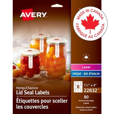Labels-Business/Branding, Lid Seal 1-1/2" X 4", Beige 80/Pk