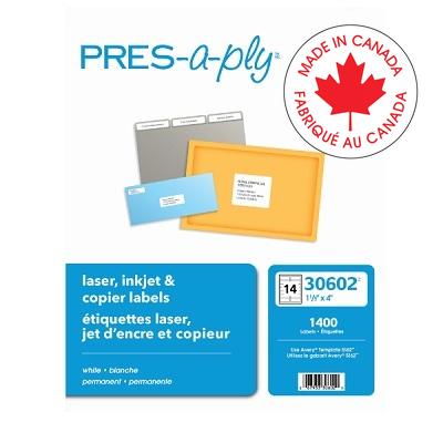 Labels-Rectangle Pres-A-Ply 1-1/3X4 1400/Box