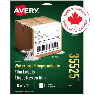 Labels-Waterproof 8-1/2" X 11" White, 10/Pack