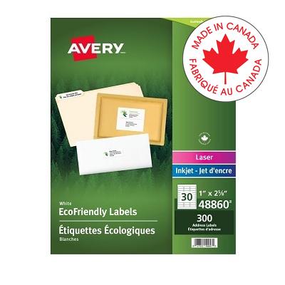 Labels-Eco Friendly 1X2-5/8 White 300/Pack