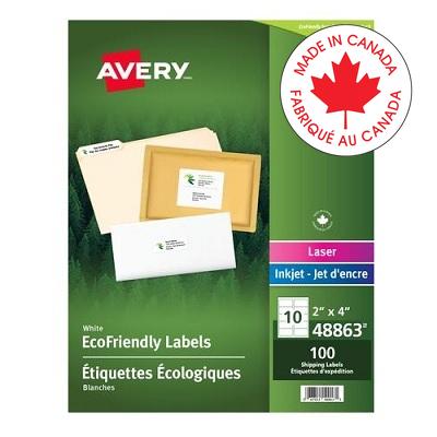 Labels-Eco Friendly 2X4 White 100/Pack