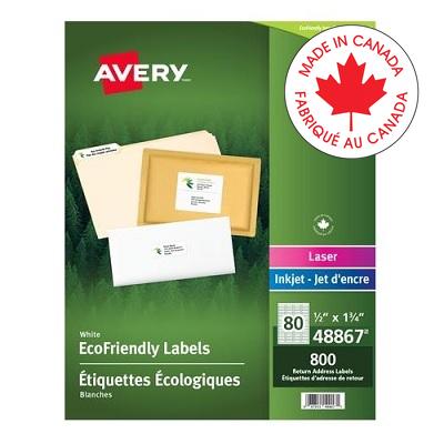 Labels-Eco Friendly 1/2X1-3/4 White 800/Pack