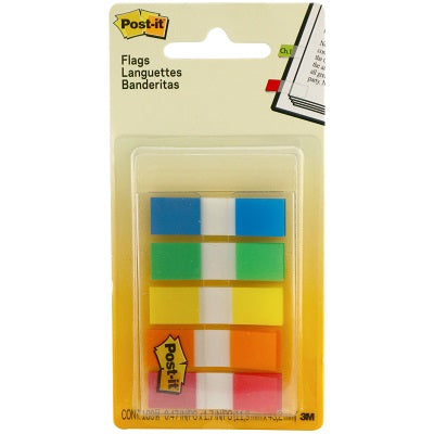 Flags-Post-It, Plain Small , 5 Assorted Regular