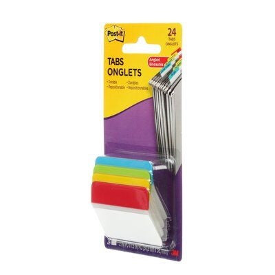 Index Tabs-Post It Durable, Angled 2"